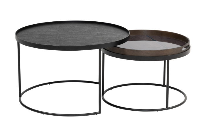 Couchtisch rund - niedrig - 2er Set: S/L