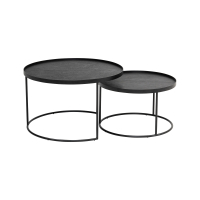 Couchtisch rund - niedrig - 2er Set: S/L